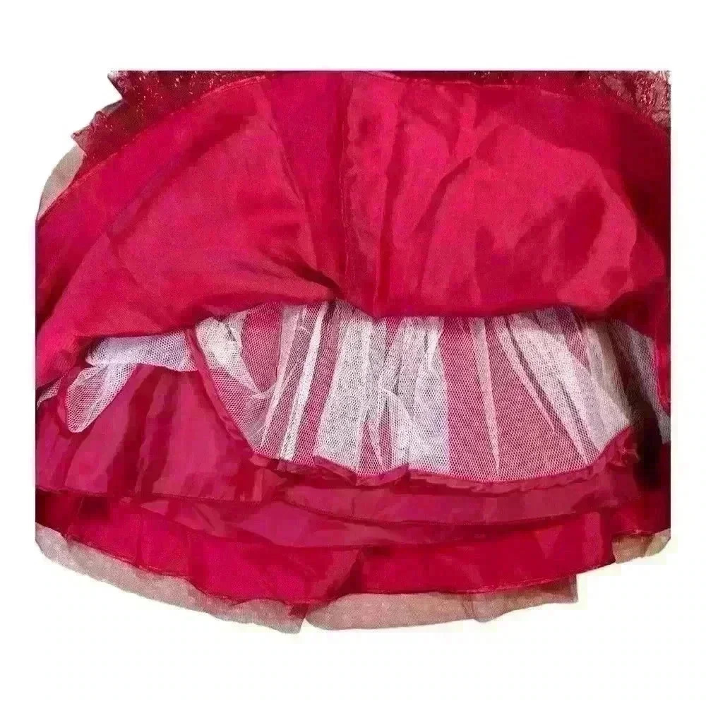 Jona Michelle Girls Dress Size 5 Red Glitter Party Dress - Picture 7 of 7